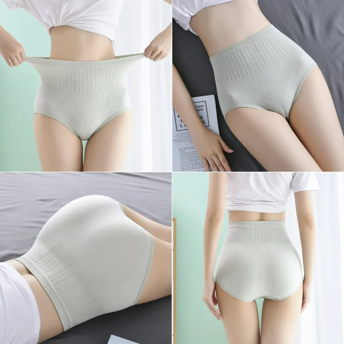 Último día con 50 % de descuento:【Compre 7 y obtenga 7 gratis】 bragas antibacterianas impermeables de cintura alta