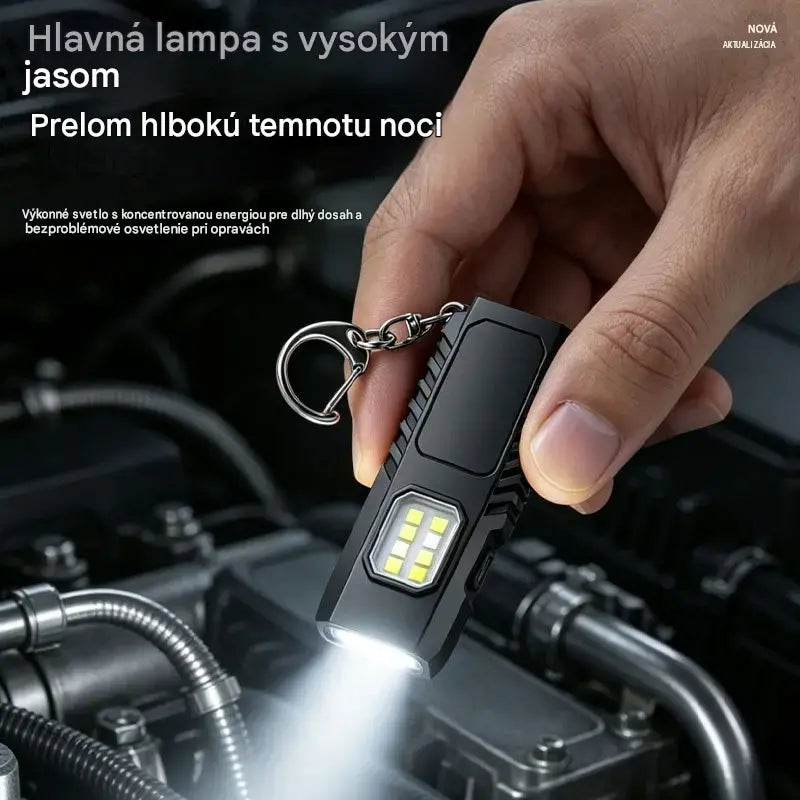 ✨🔦 Multifunkčná mini LED baterka na kľúčenku, kompatibilná s výkonným USB nabíjaním.