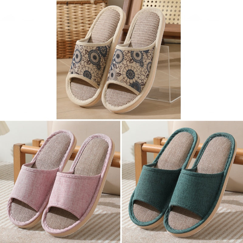 💟✨【3 páry】【37-40】Nové vyšívané domáce papuče z bavlny a ľanu