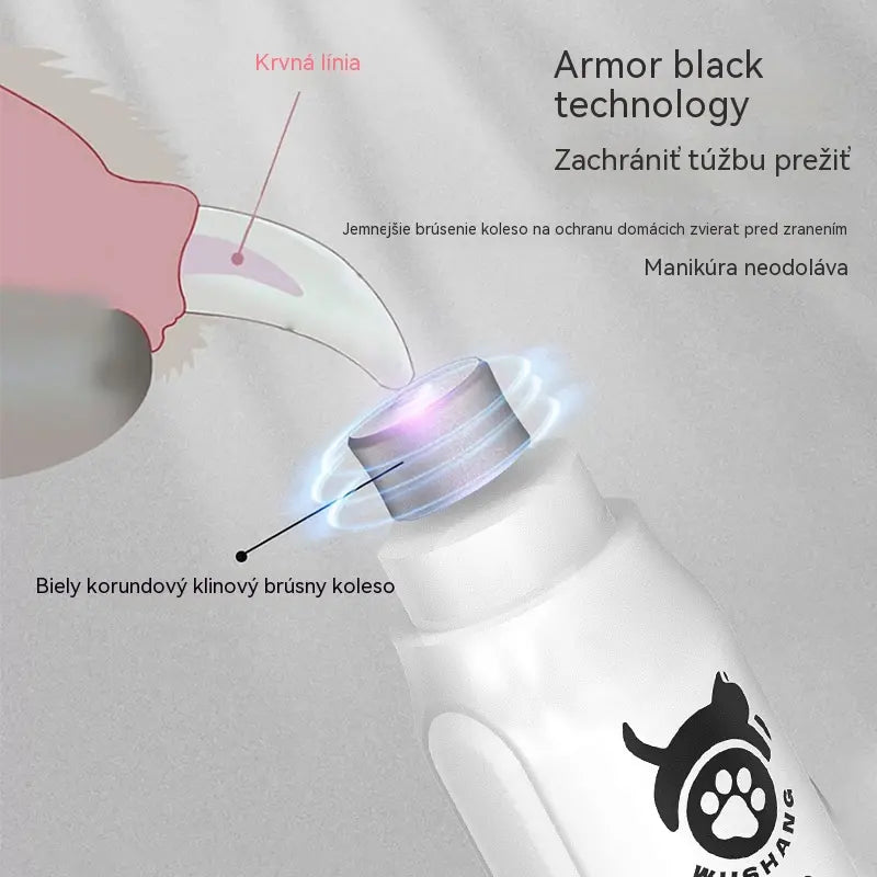 🐱🐶 Elektrický pilník na nechty pre domáce zvieratá s LED indikátorom napájania