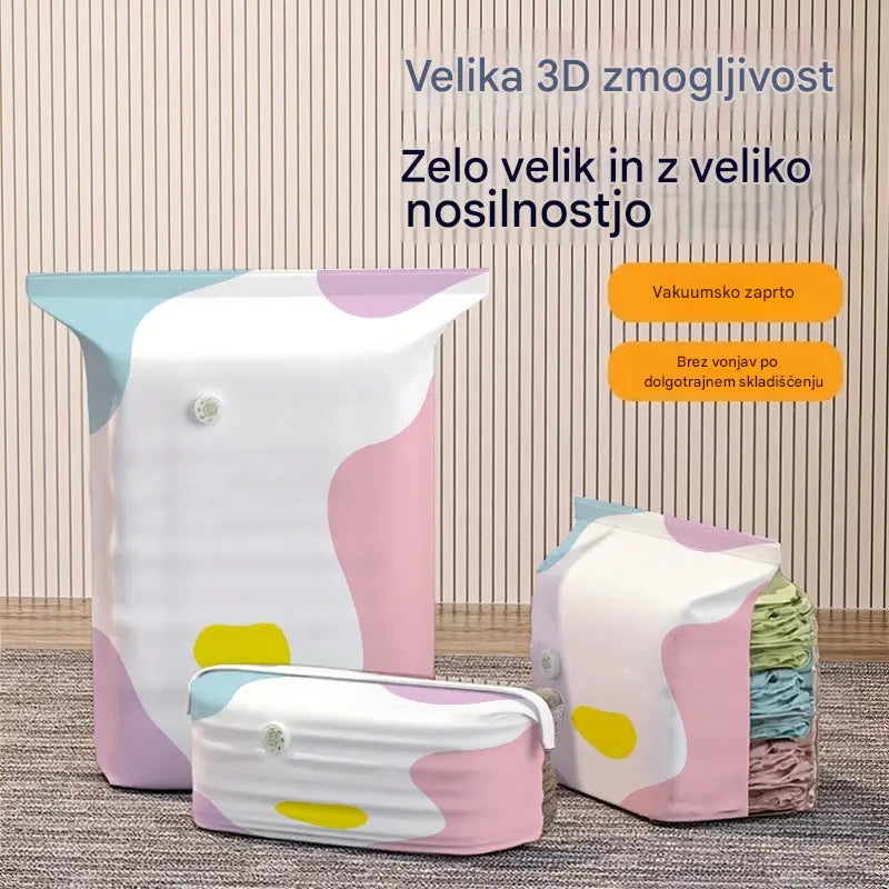 🧳【5-delni komplet】💨 Velika, stisljiva vakuumska vrečka za shranjevanje: črpalka ni potrebna, neprepustna in idealna za prihranek prostora v kovčkih in doma ✈️