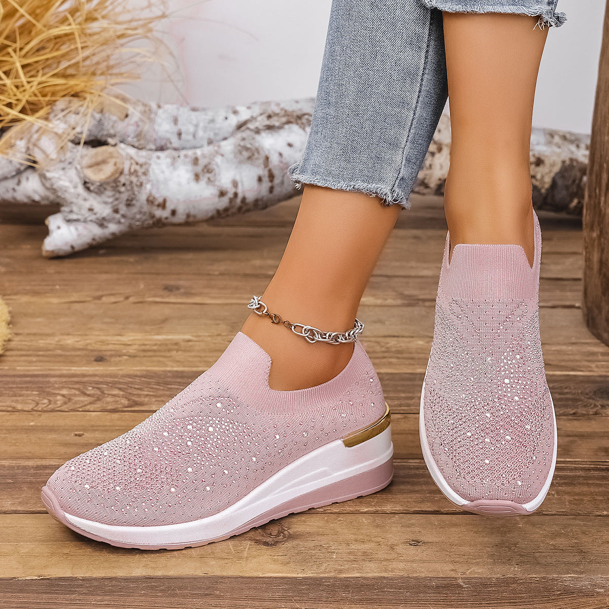 👟Dámske tenisky s motýľmi a kamienkami - trblietajú sa s každým krokom ✨
