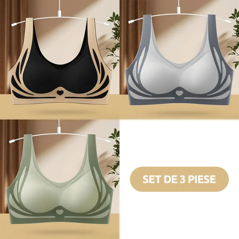 ❤️ Najnižšia cena vôbec【balenie 3 kusov】Vysoko elastická bezšvová push-up podprsenka pre plnšie veľkosti ❤️ 【40–85 kg】