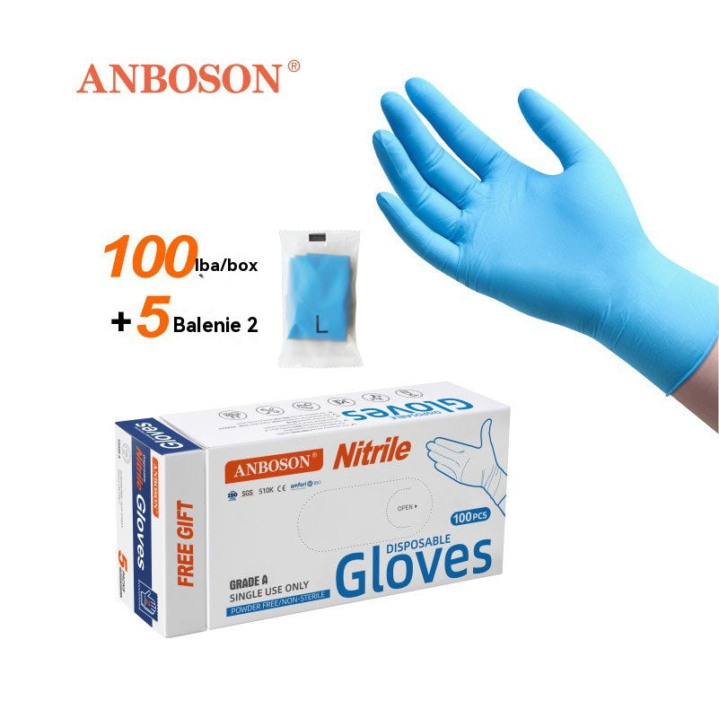 🧤【100+10 ks.】🧰⚒️Jednorazové nitrilové rukavice, odolné proti pošmyknutiu a poškriabaniu