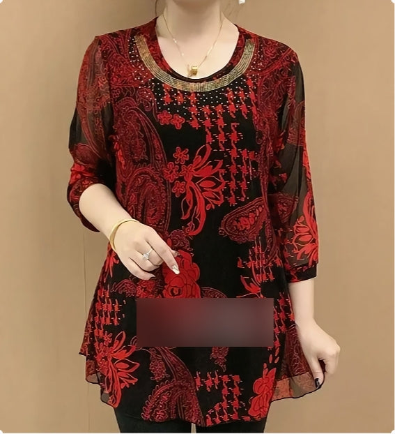 👚🔥【XL-6XL】Nové letné tričko z roku 2026, široký elastický top s reguláciou bruška