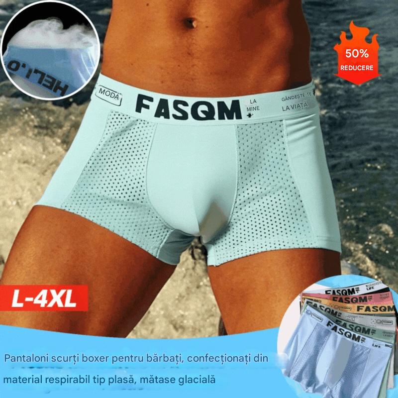 【Balenie 6 kusov】Letná špeciálna ponuka: Priedušné sieťované pánske boxerky z ľadového hodvábu