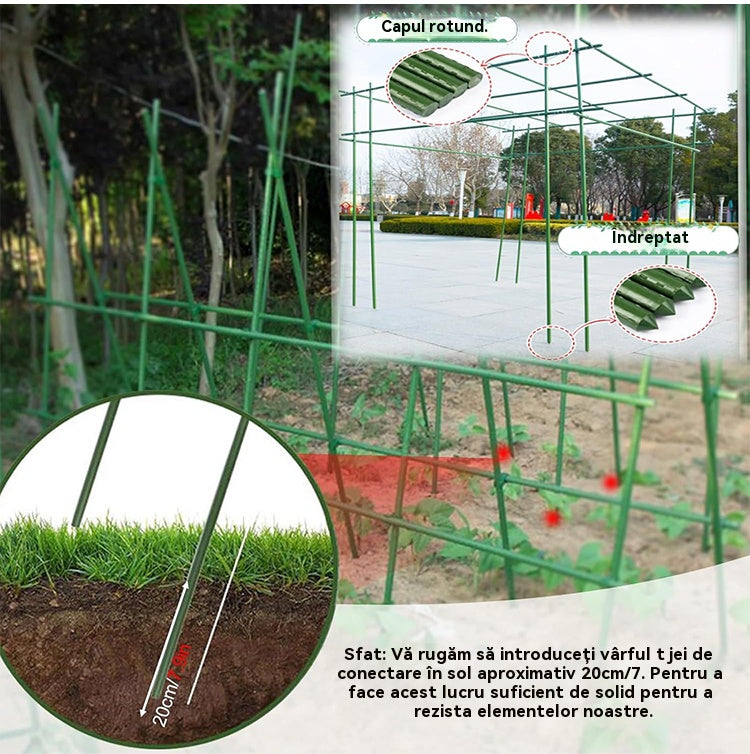 🌱🌱🌱 Sada podpier rastlín z ocele s PVC povrchovou úpravou: 10 rúrok + 5 spojok