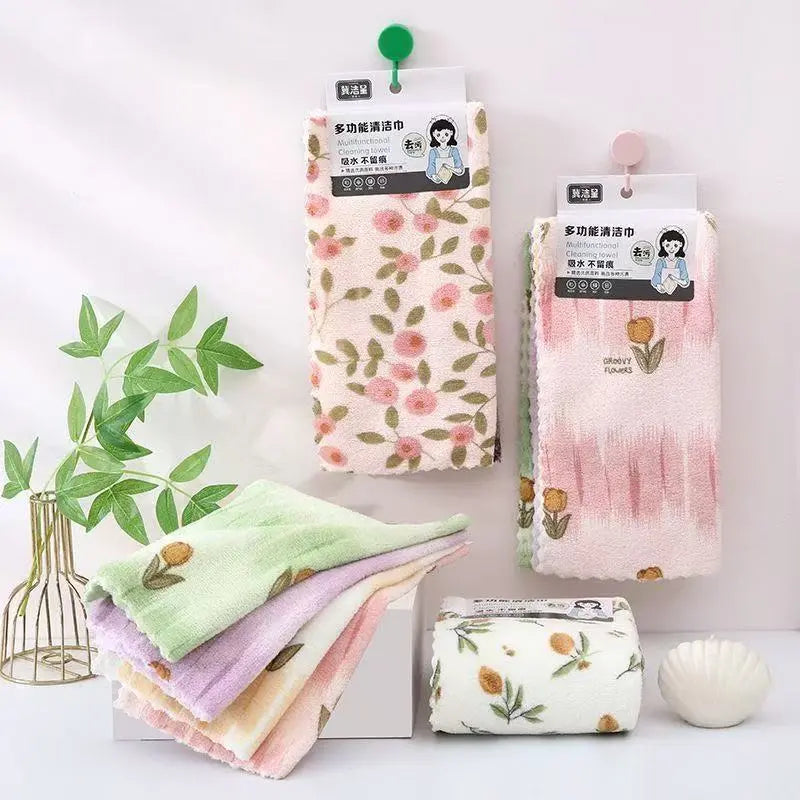 🧼【1 sada po 10 kusoch】【30cm×30cm】💢✨ Utěrka na nádobí z korálového fleecu