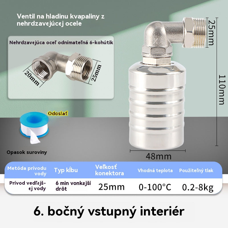 🏠💦【20/25/32 cm】Kulový kohout z nerezové oceli, automatický regulátor hladiny vody napouštění vody