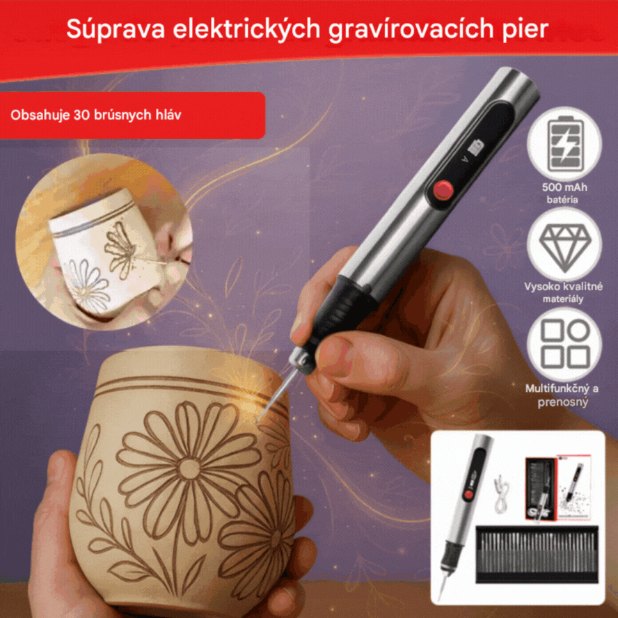 Multifunkčné gravírovacie pero s dlhou výdržou, dobíjateľné lítium-iónovou batériou, na zdobenie nechtov a elektrické leštenie