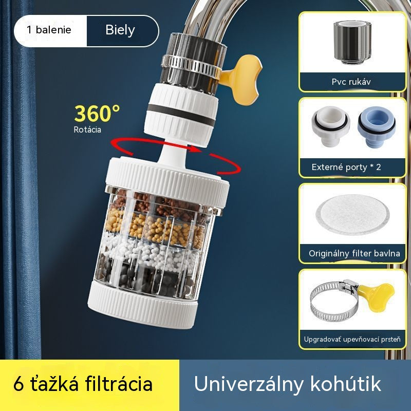🚿【Kúpte 1 a získajte 2 zdarma】✨🎖️Šesťstupňový otočný filter na vodovodný kohútik