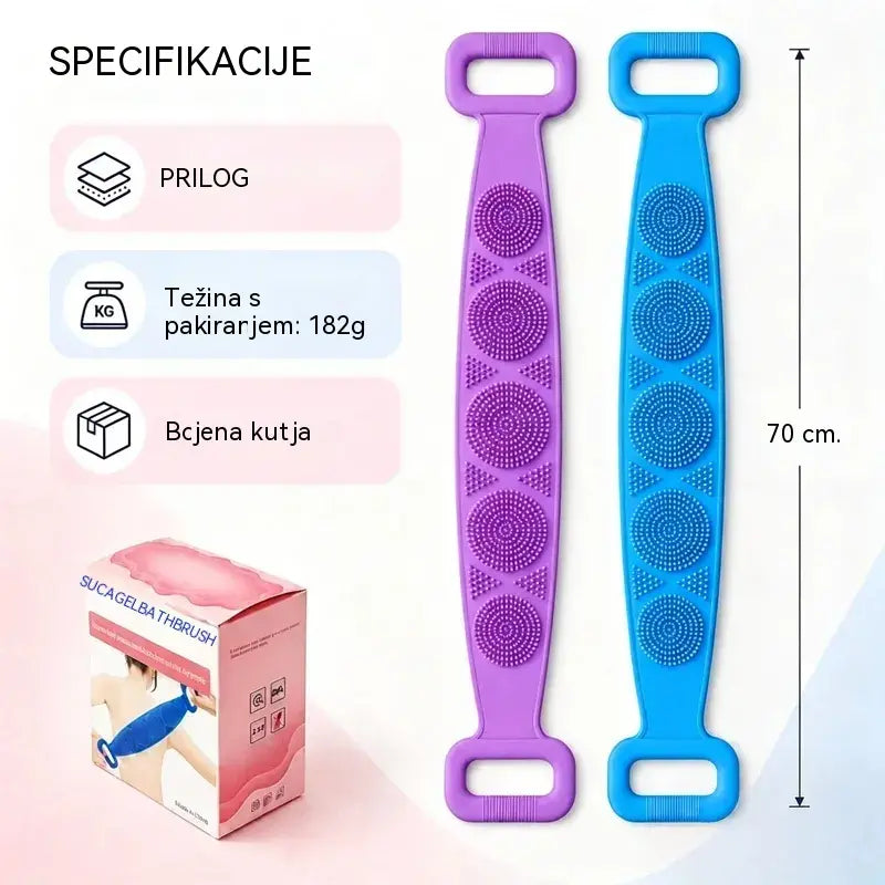 š„Kupite jedan, drugi dobijete gratisš„š Dvostrane silikonske rukavice za kupanje ā Izuzetno duga Äetka za piling tijela za jednostavno ÄiÅ”Äenje leÄa