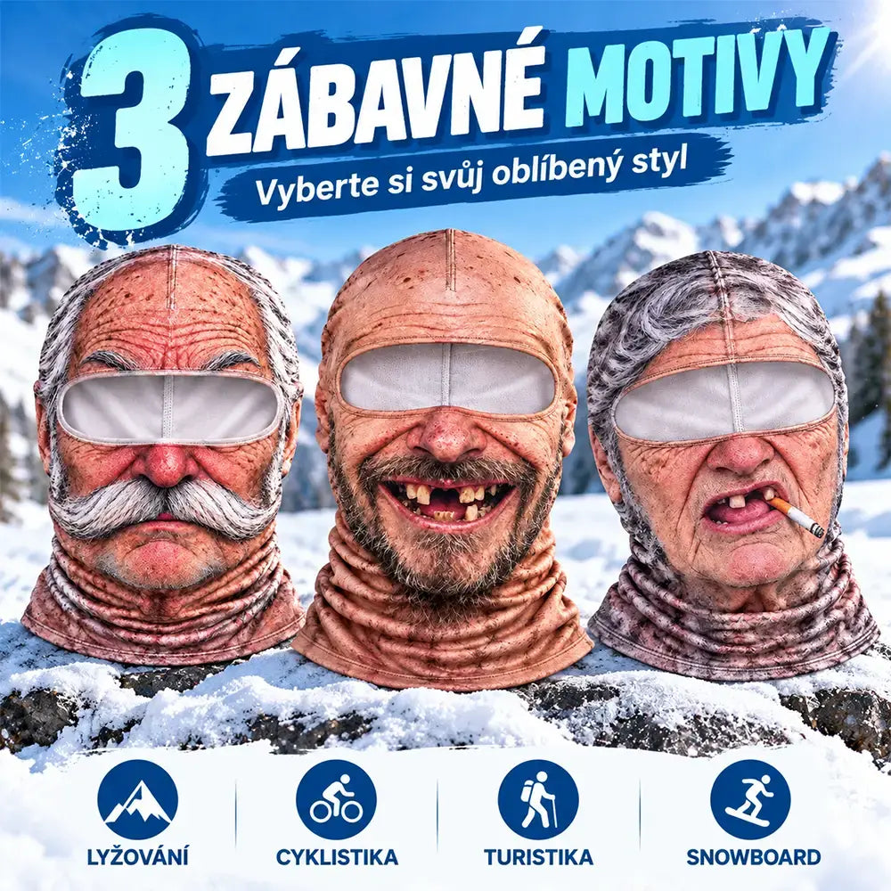 🔥2 kusy za 21 €😎 Zábavné a hrejivé 3D masky na tvár, ideálne na zimné outdoorové aktivity