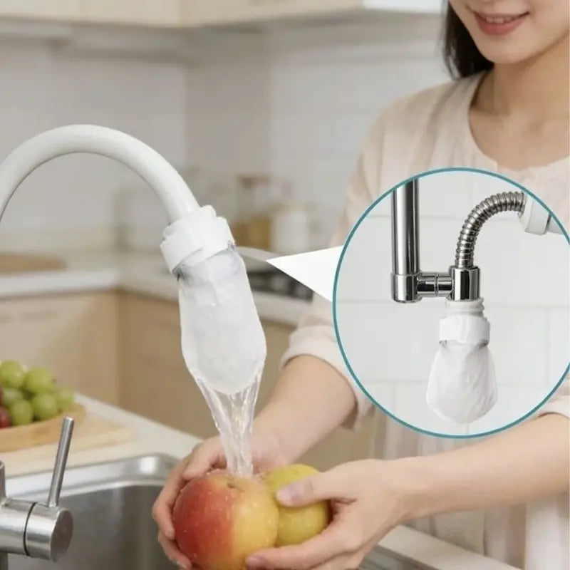 🚰 150 filtrov + 30 suchých zipsov ✨ Filter proti striekajúcej vode do kuchynskej batérie | Filtruje usadeniny, hrdzu a nečistoty v priebehu niekoľkých sekúnd 💧
