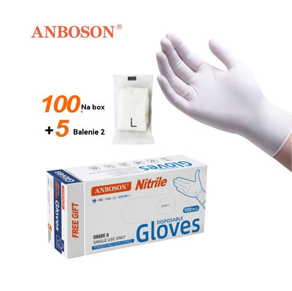 🧤【100+10 ks.】🧰⚒️Jednorazové nitrilové rukavice, odolné proti pošmyknutiu a poškriabaniu