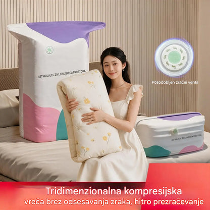 👕📦【5 kosov 26 €】Kompresijske vrečke za shranjevanje oblačil, brez potrebe po vakuumu, ojačana konstrukcija.