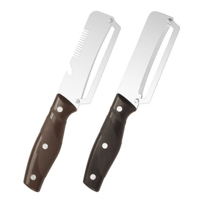 ✅【Kúpte 1 a získajte 1 zadarmo!】🧅🔪 Multifunkčná kuchynská škrabka 3 v 1: Šúpe, krája a otvára fľaše! 🔥