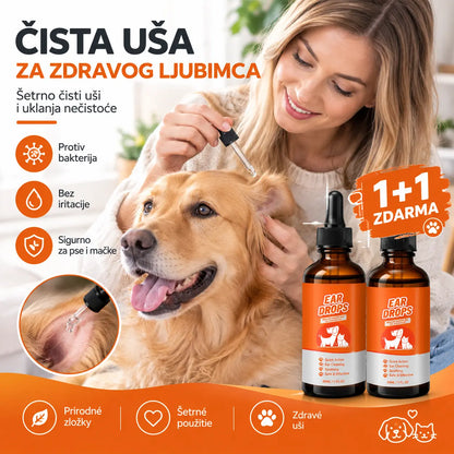 【Kupite 1, dobijte 1 gratis】🐶🐱Prirodne kapi za uši za pse i mačke protiv svrbeža i nakupljanja ušnog voska