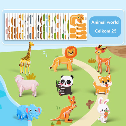 🎁【25 ks.】🌈✨3D vzdelávacie puzzle pre deti
