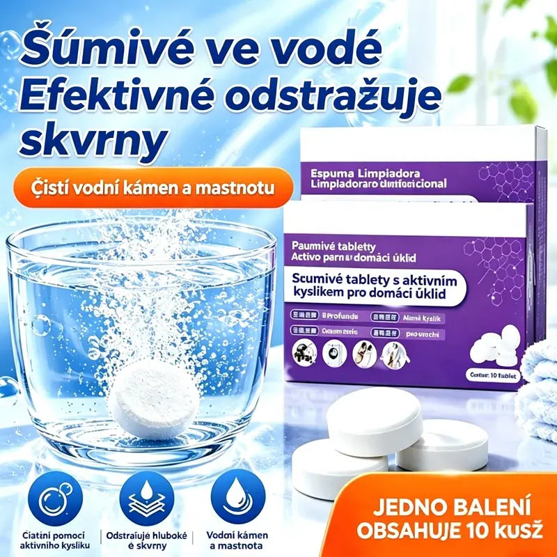 🔥【3 balenia, 30 tabliet】✨【Rýchle čistenie】🔥Multifunkčné šumivé čistiace tablety do domácnosti