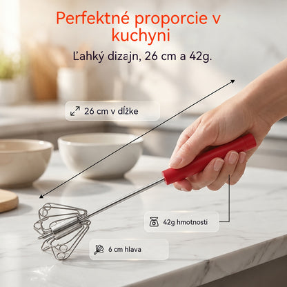 🥳Kúpte 1, získajte 1 zadarmo🥳💞50% zľava!🥚💪  Poloautomatická manuálna metlička na vajcia: stlačte a roztočte – nie je potrebná elektrina. Vyšľahá vajcia a šľahačku za pár sekúnd. Šetrná k vašim zápästiam! ✨🧁