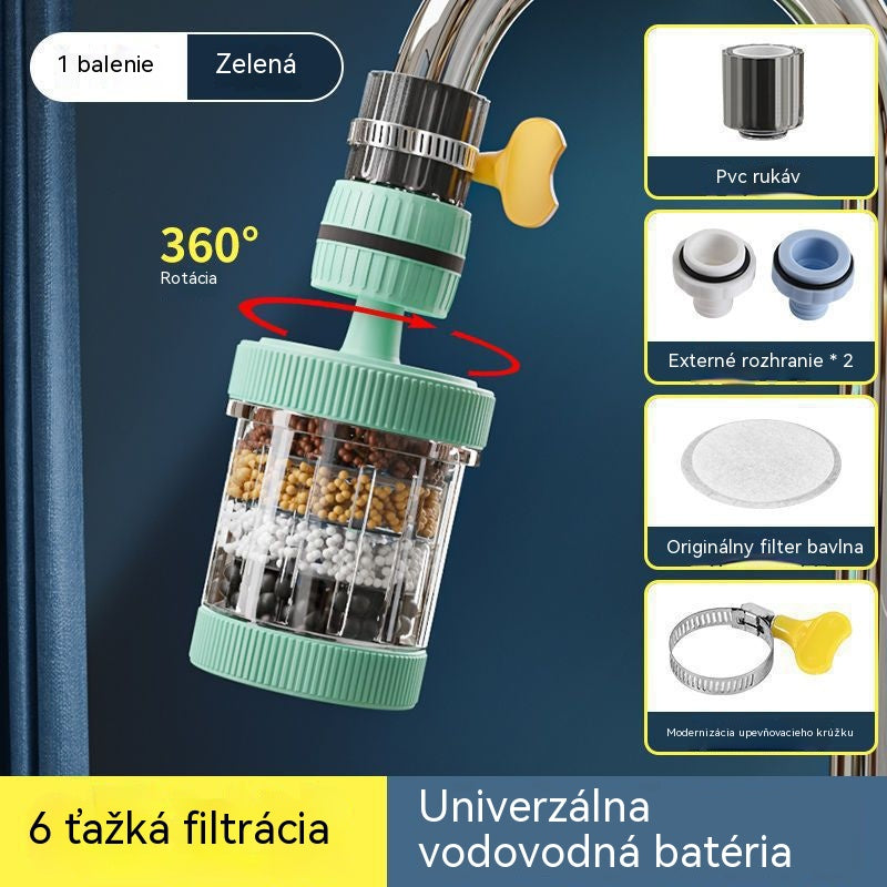🚿【Kúpte 1 a získajte 2 zdarma】✨🎖️Šesťstupňový otočný filter na vodovodný kohútik
