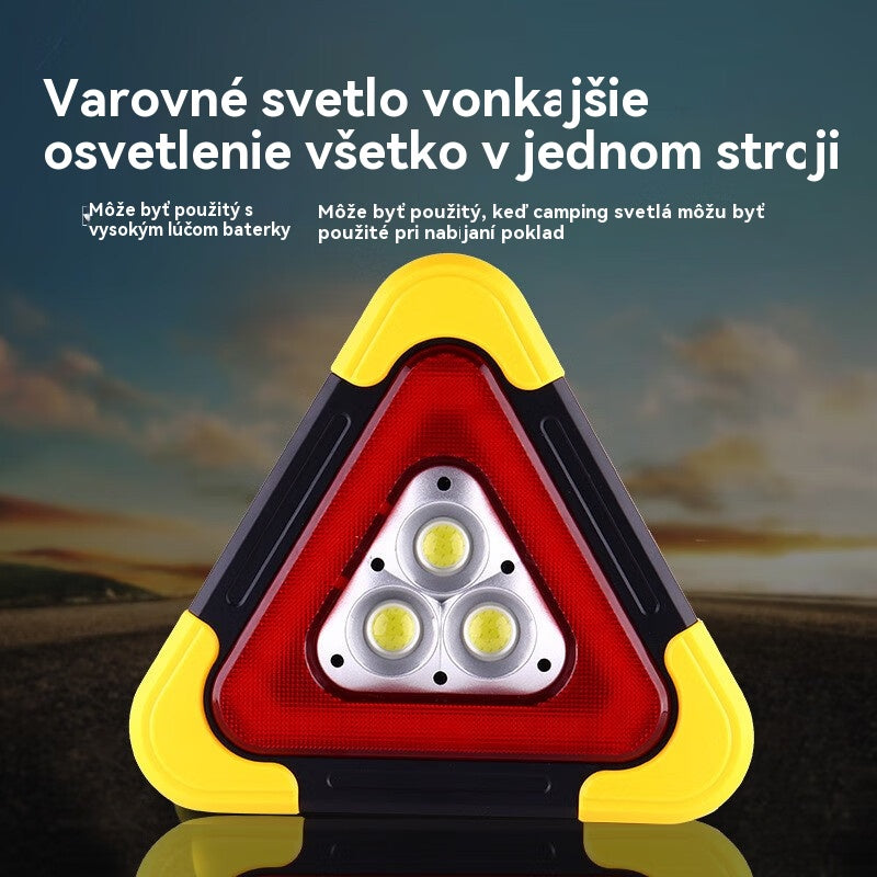 🔥Nový produkt 2026🔥【19cm*17cm】Solárne núdzové trojuholníkové výstražné svetlo tri v jednom