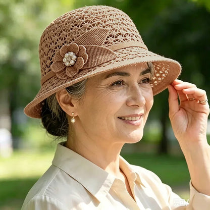 👒Elegantni šešir za sunce s ažurnim pletenim dizajnom koji učinkovito blokira sunčevu svjetlost.