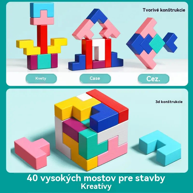 🔥🌈Tetris detská vzdelávacia skladačka a stavebná hračka