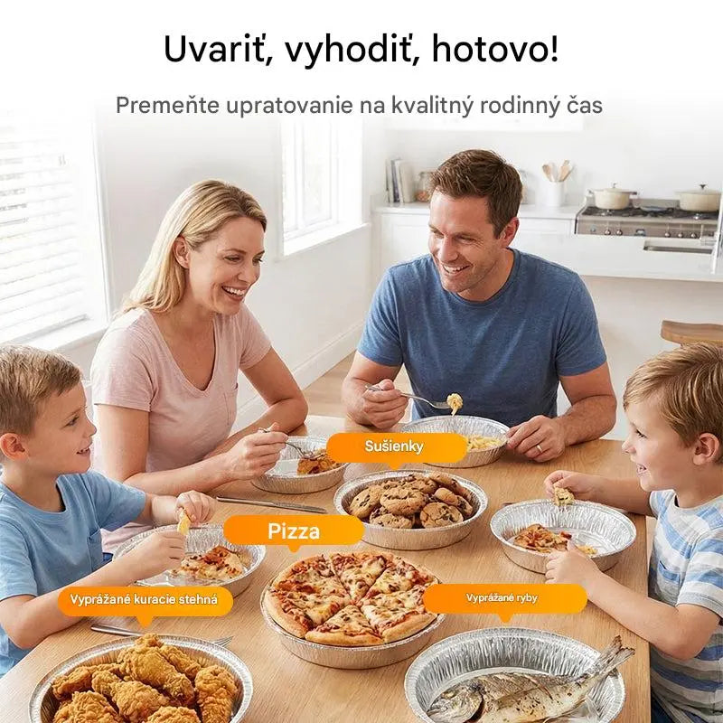 🍲🔥【Balenie 10 kusov】Alobalové misky do rúry a fritézy, rôzne veľkosti, opakovane použiteľné
