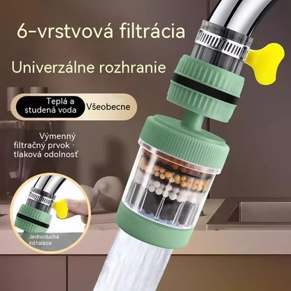 🚿【Kúpte 1 a získajte 2 zdarma】✨🎖️Šesťstupňový otočný filter na vodovodný kohútik