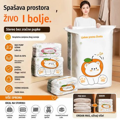 ✨🗃️ Set od 5 💨 Velike kompresibilne vrećice za pohranu: Nije potrebna zračna pumpa, nepropusne, idealne za uštedu prostora u koferu i kod kuće ✈️