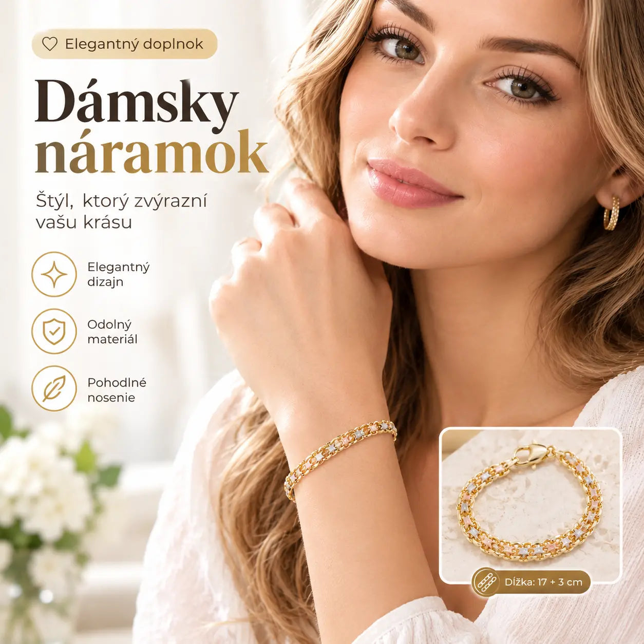 📢📢Časovo obmedzená zľava 50%! ⏰ Elegantný kubánsky náramok, dámsky štýl: nádherný prívesok, klasický dizajn, pohodlné nosenie💝