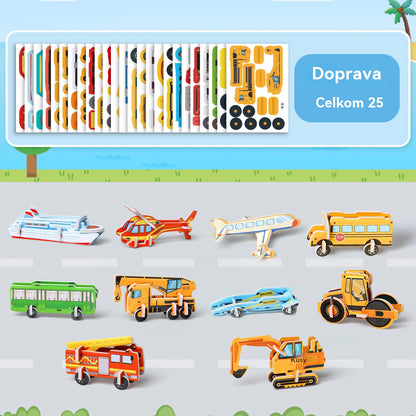 🎁【25 ks.】🌈✨3D vzdelávacie puzzle pre deti