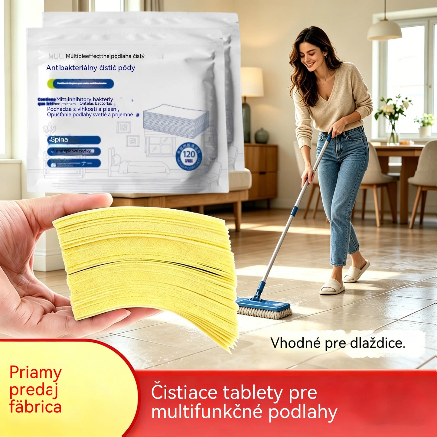 🧹【Kúpte 1 a získajte 1 zadarmo!】✨ 240 antibakteriálnych a dezodoračných viacúčelových čistiacich utierok | Vhodné na masívne drevené podlahy, drevené podlahy z technického dreva, dlaždice a steny karavanov