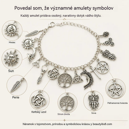 Vintage náramok s príveskami a mystickým nádychom pre ženy – nebeské, gotické a boho šperky 🔮✨