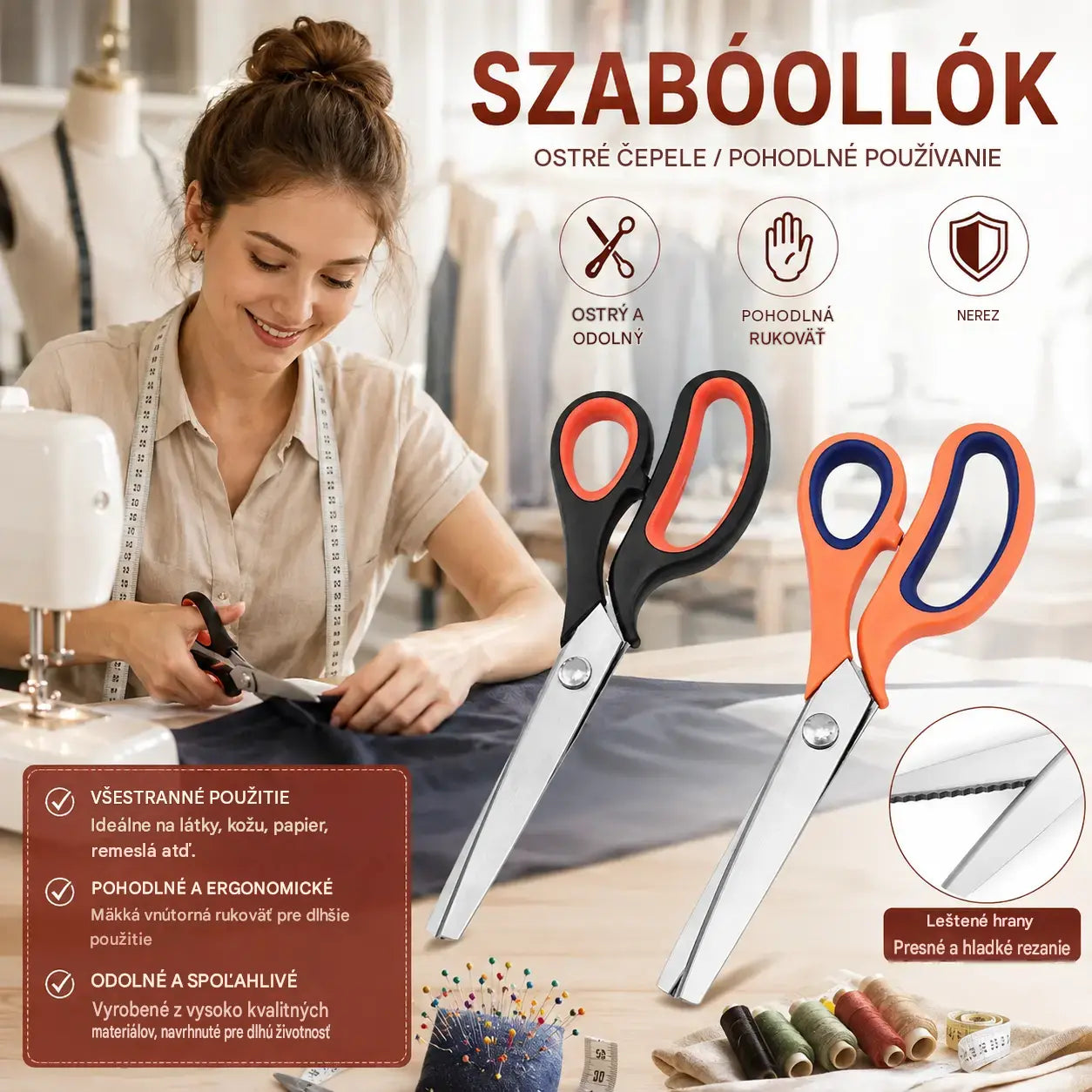 ✂️✂️ Profesionálne ružové nožnice - ostré, ružové nožnice na látky