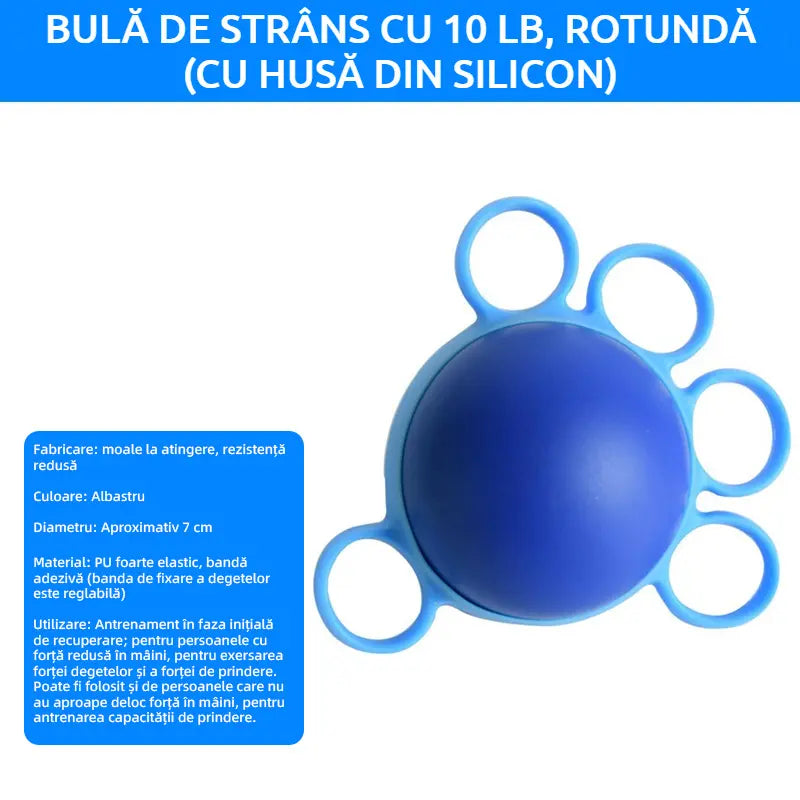 Ortopedická lopta na regeneráciu prstov a rúk s fixačnými krúžkami, pomôcka na posilnenie sily a mobility pre seniorov alebo po mŕtvici