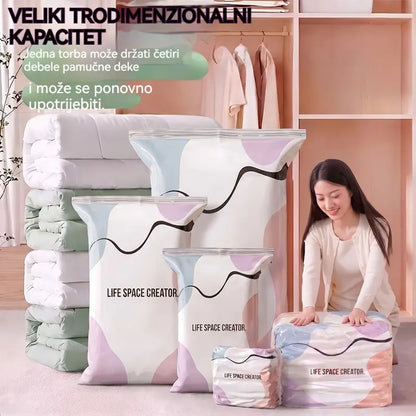 🧳 5 artikala za samo 31 € 💨 Velike vakuumske vrećice za pohranu koje se mogu stisnuti: Nije potrebna zračna pumpa, nepropusne su, idealne za uštedu prostora u koferu i kod kuće ✈️