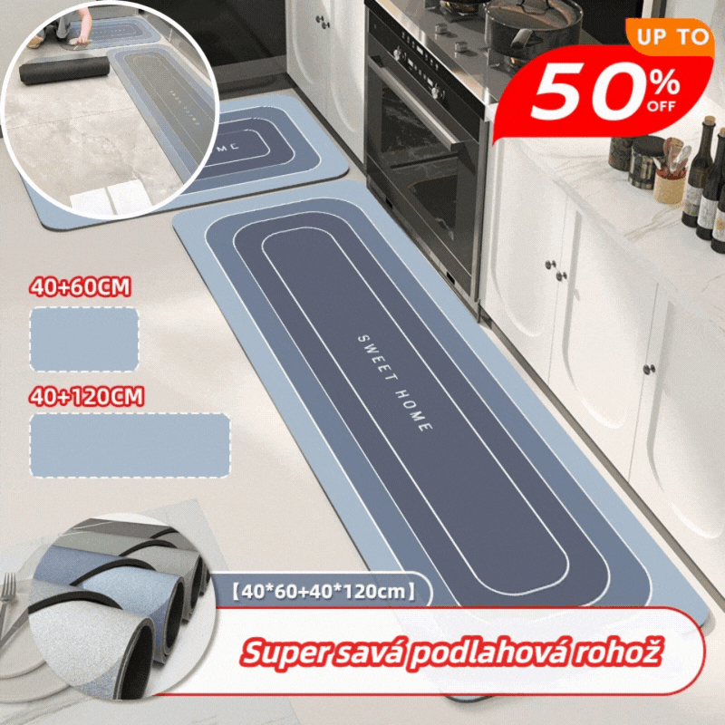 🏠💧【1 sada 2 kusů | 40*60+40*120 cm】💥💥Protiskluzová savá podložka do kuchyně/koupelny