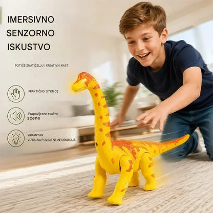 🦕 Električni hodajući brahiosaurus: igračka dinosaura s pokretima, zvučnim efektima i LED svjetlećim očima.