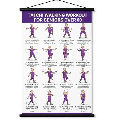 Plagát s cvičením Tai Chi pre seniorov