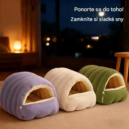 🐕🐱Teplá, útulná a pohodlná plyšová jaskyňa pre domáce zvieratá