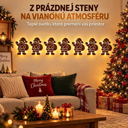🎄✨Osvetlená drevená vianočná silueta na stenu