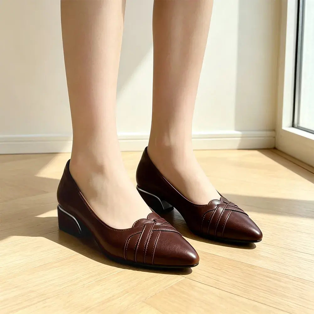 💖【35-40】Retro francúzsky štýl, univerzálne lodičky so špicatou špičkou