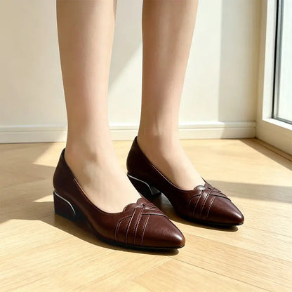 💖【35-40】Retro francúzsky štýl, univerzálne lodičky so špicatou špičkou