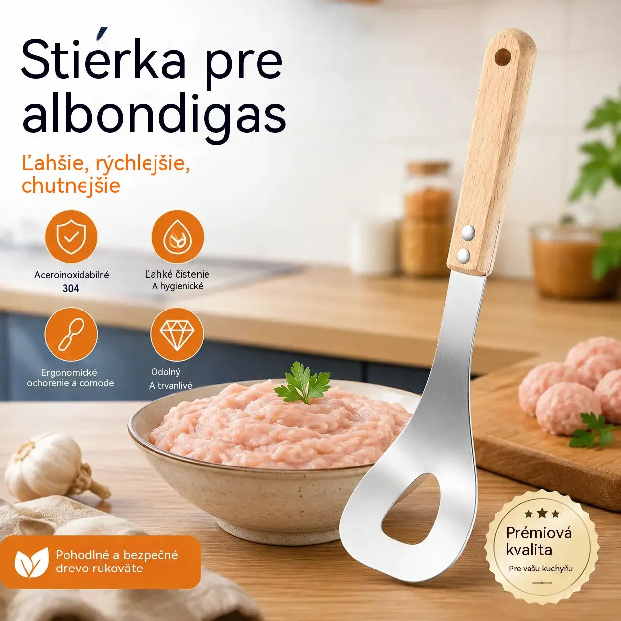 🍖 【2 kusy】Forma na mäsové guľky z nehrdzavejúcej ocele 304 – Ideálna na výrobu mäsových a rybích guľôčok, perfektná na domáce varenie 🥄