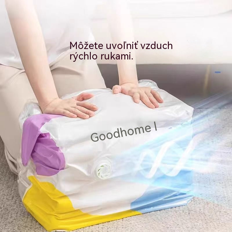 🧳【5-dielna sada】💨 Veľkokapacitné stlačiteľné vákuové úložné vrecká: Nepotrebujú pumpičku, sú nepriepustné, ideálne na úsporu miesta v kufri a doma ✈️