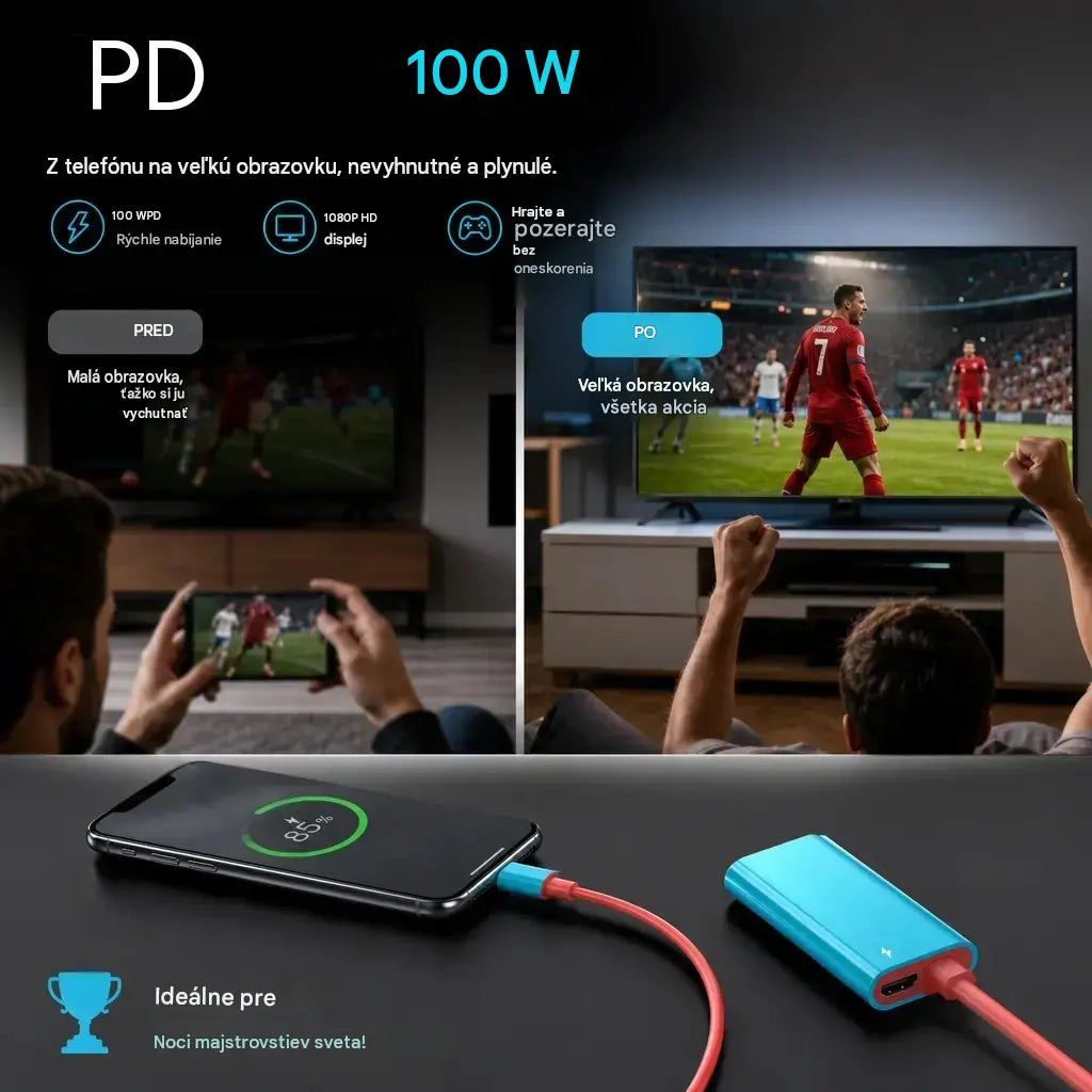 🔥 LIMITOVANÁ PONUKA: 50% zľava! 🔥 Adaptérový kábel USB-C na HDMI pre Switch