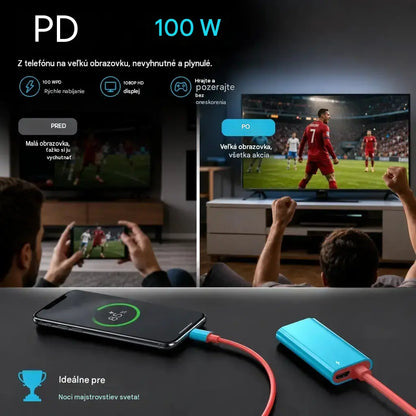 🔥 LIMITOVANÁ PONUKA: 50% zľava! 🔥 Adaptérový kábel USB-C na HDMI pre Switch